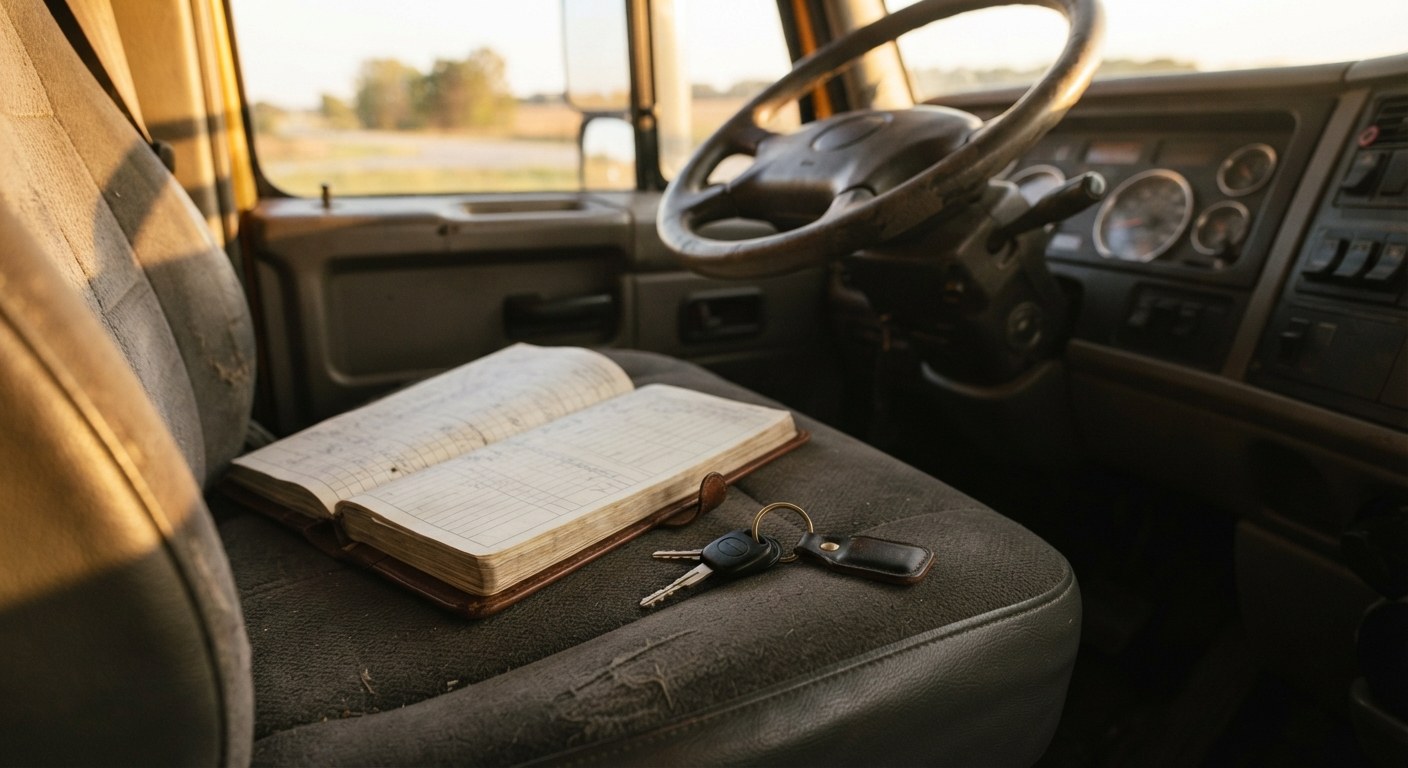 A professional truck driver beside a tractor